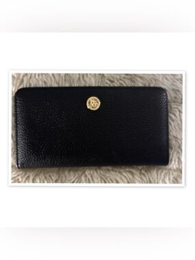 Anne Klein Black Pebbled Leather Bi-Fold Wallet
